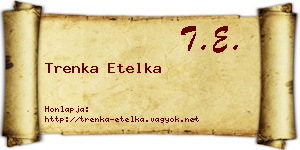 Trenka Etelka névjegykártya